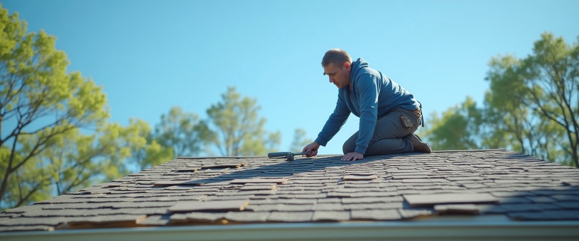 Roof repair on a Katy, Texas home